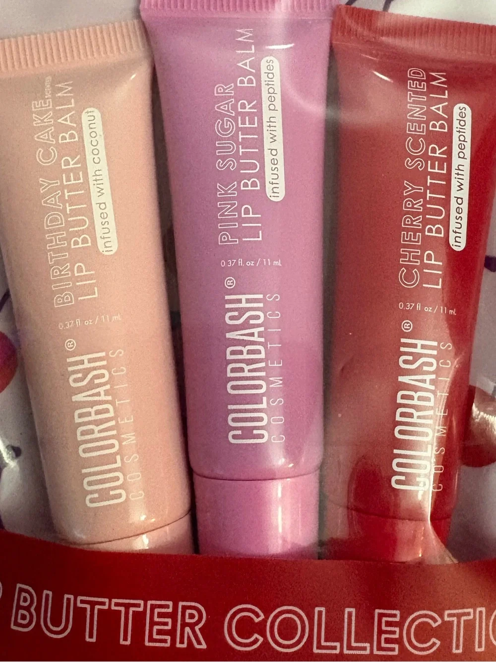 Cherry Lip Butter Collection 3 Pack - Pink, Red, Cream